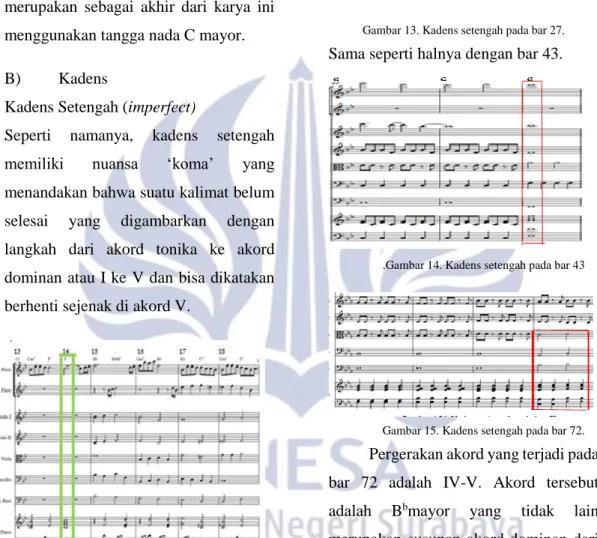 Gambar 13. Kadens setengah pada bar 27. 