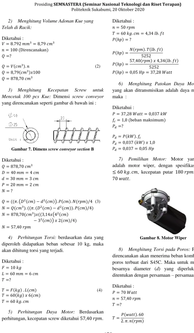Gambar 7. Dimens screw conveyor section B 