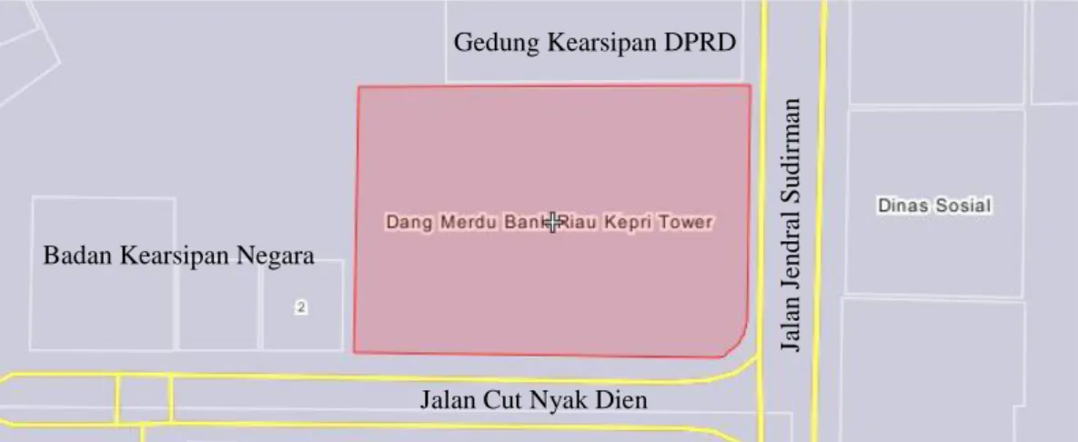 Gambar 1. Lokasi Dang Merdu Bank Riau KepriGedung Kearsipan DPRD 