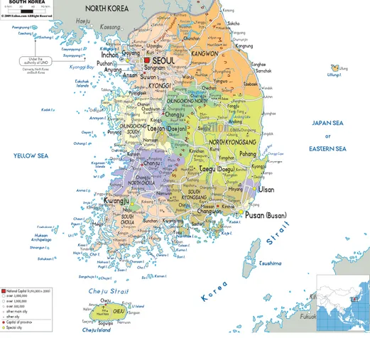 Gambar 1  Peta Korea Selatan 