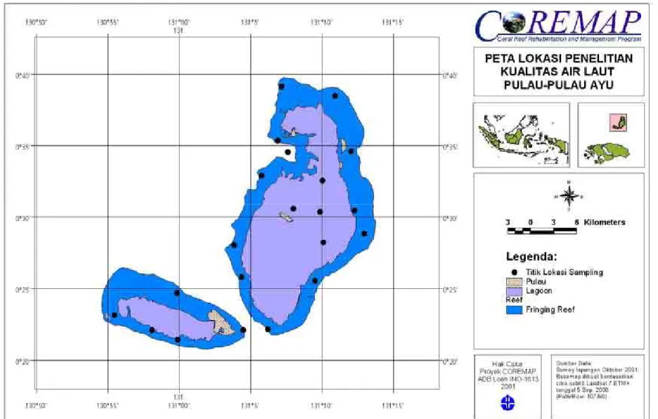 Gambar 6b. Peta Lokasi Penelitian Kualitas Air Laut Pulau-Pulau Ayu 