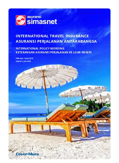 INTERNATIONAL TRAVEL INSURANCE ASURANSI PERJALANAN ANTARABANGSA ...