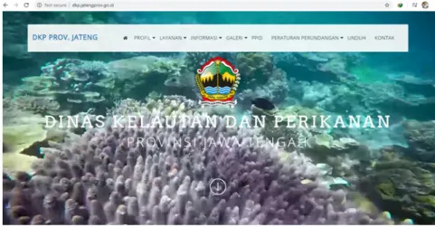 Gambar 1.2  Tampilan  Website  Dinas  Kelautan  dan  Perikanan  Provinsi  Jawa  Tengah 