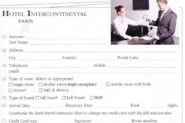 Gambar 2. Form registrasi hotel yang harus  dilengkapi mahasiswa  