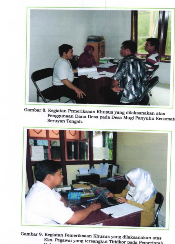 Gambar  8.  Kegiatan  pemeriksaan  Khusus yang  dilaksanakan  atas Penggunaan Dana  Desa pada  Desa  Mugi panyuhu  Kecamatan Seruyan  Tengah