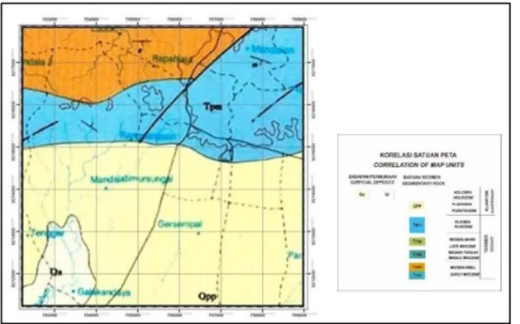 Gambar 2. Peta Geologi Regional Lembar Tanjung bumi &amp; Pamekasan  [6]