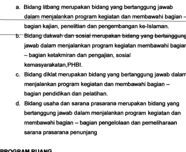 Tabel kebutuhan mang 