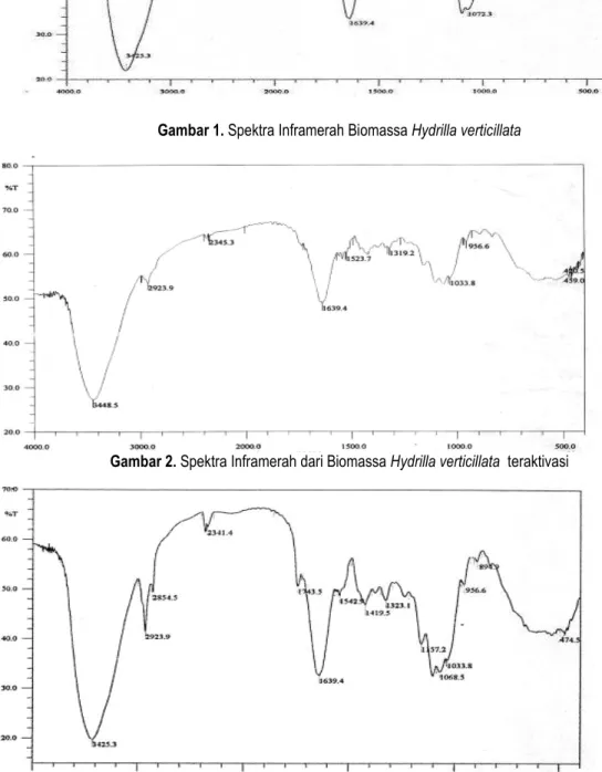 Gambar 1. Spektra Inframerah Biomassa Hydrilla verticillata 