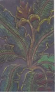 Gambar  4.31  Patung  Belalang  Patung  belalang  tersebut  memiliki  paduan  warna    serbuk  gergaji  yang  berbeda,  terlihat  dari  kedua  mata  dan  tubuh  atas  bagian  belakang  yang  memiliki 