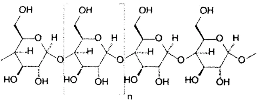 Gambar  I. I.  Struktur kimia  amilosa [3] 