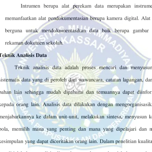 Tabel 3.2 Kisi-Kisi Lembar Observasi 