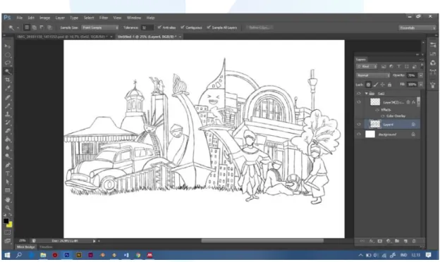 Fig 2. Hasil scan manual sketsa menjadi outline format digital 