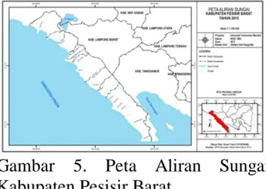 Gambar  7.  Peta  Persebaran  Objek  Wisata  Alam  Kabupaten  Pesisir  Barat Tahun 2015 