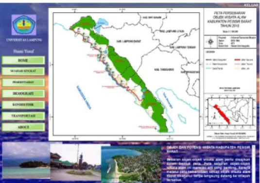 Gambar  8.Peta  Digital  Objek  Wisata  Alam  Kabupaten  Pesisir  Barat  tahun  2015. 