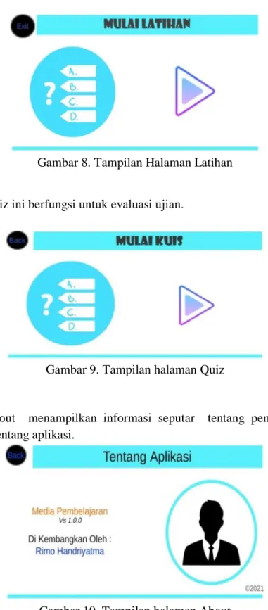 Gambar 10. Tampilan halaman About 