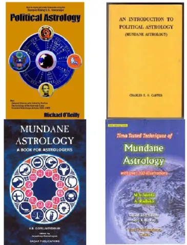 Gambar 1. Beberapa literatur tentang Astrologi Negara dan Astrologi Politik  (Sumber: amazon.com) 