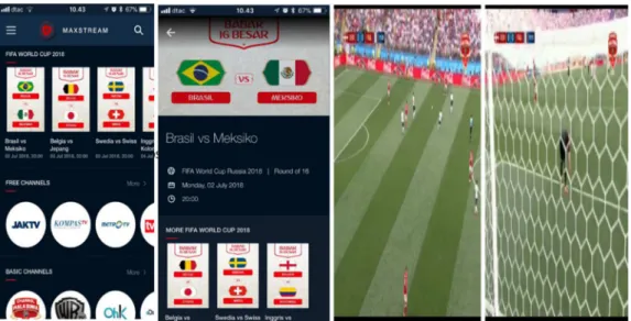 Gambar 1.1 Aplikasi Maxstream dan Fiturnya 