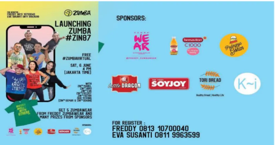 Gambar 5. Sponsorship dan Partnership untuk Menyelengarakan Kelas Zumba Virtual Gratis