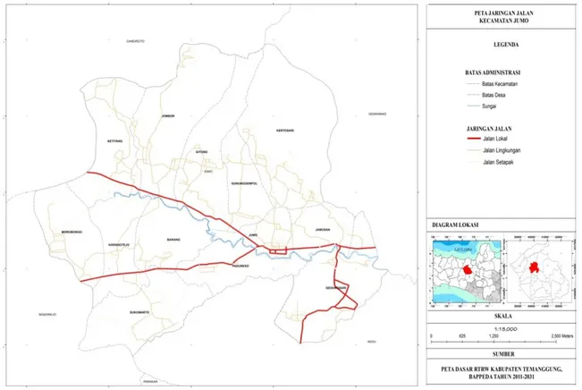 Gambar 2. Peta Jaringan Jalan Kecamatan Jumo 