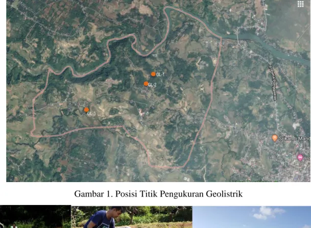 Gambar 2. Foto Kegiatan Pengukuran Geolistrik GL-1, GL-2 &amp; GL-3 