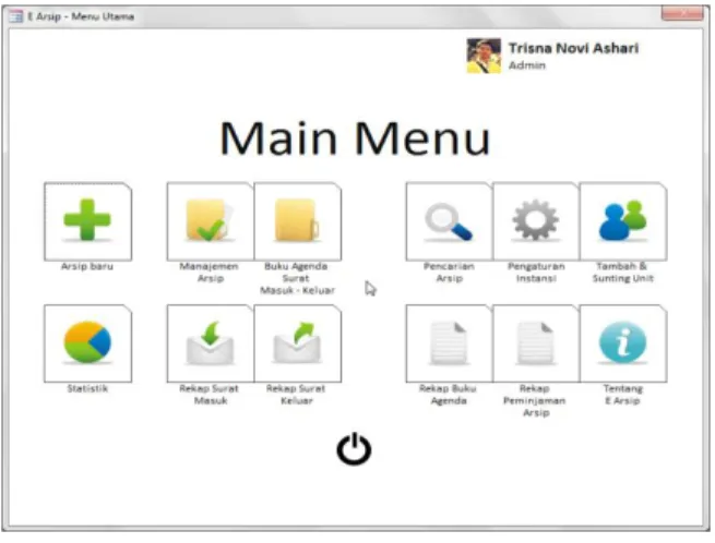 Gambar 3. Menu Utama E Arsip 
