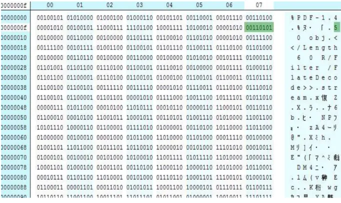 Gambar 2.7. Binary pada file PDF 