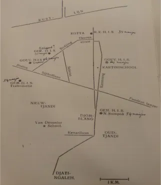 Gambar 2. Peta lokasi Sekolah Kartini  Sumber: Anonim (1926) 