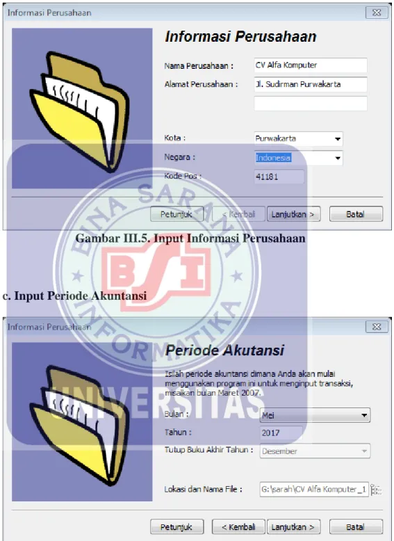 Gambar III.5. Input Informasi Perusahaan 