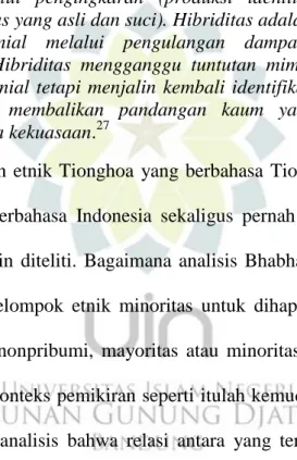 Figur  ambivalen  etnik Tionghoa  yang berbahasa  Tionghoa di  Indonesia  atau  Tionghoa  yang  berbahasa  Indonesia  sekaligus  pernah  di  Belanda