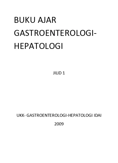 Buku Ajar Gastroenterologi