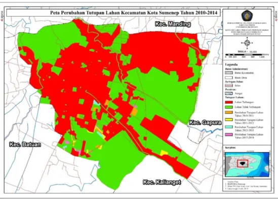 Gambar 3. Peta perubahan tutupan lahan tahun 2010-2014 