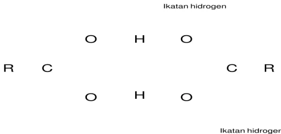 Gambar 1. Ikatan hidrogen pada asam karboksila t