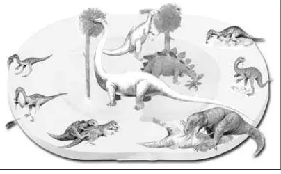 Gambar 4.1 Reptil pada zaman Mesozoikum