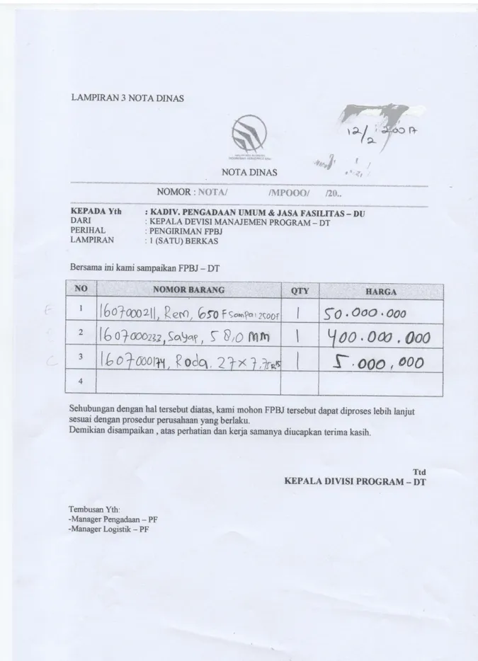 Gambar 4.4 lampiran nota dinas