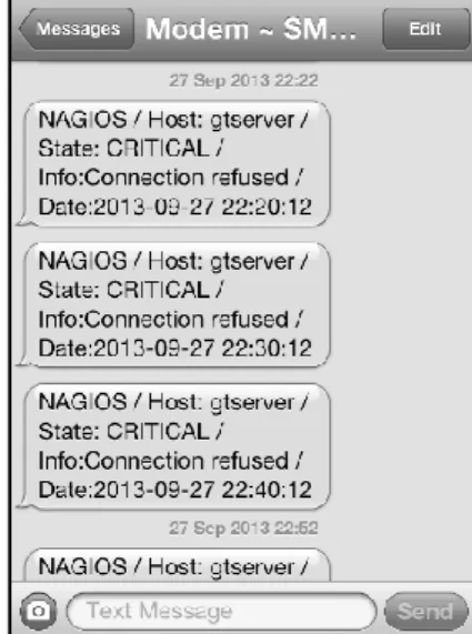 Gambar 12. Contoh SMS notifikasi yang diterima admin 