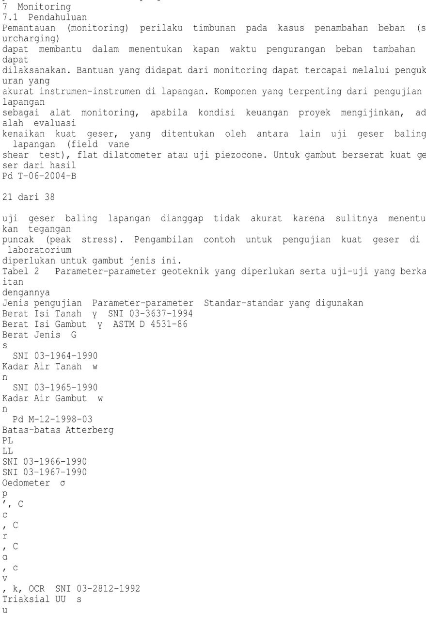 Tabel 2  Parameter-parameter geoteknik yang diperlukan serta uji-uji yang berka itan