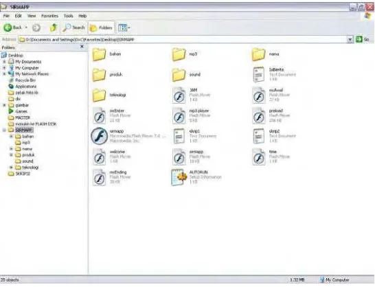 Gambar 10. Folder mp3 sejajar dengan mp3 player.SWF. 