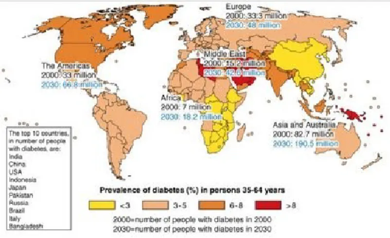 Gambar 1. Epidemiologi Diabetes Retinopati di Dunia