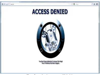 Gambar 6. situs yang diblokir (Sumber: Hasil Dikelola sendiri)