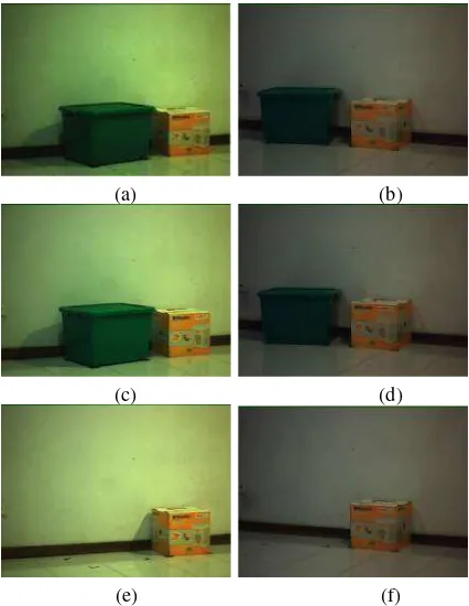 Figure 5. a) Virtual View image on disparity 0.5; b) Image Created byvisual sensor on the same FoV with the same disparity