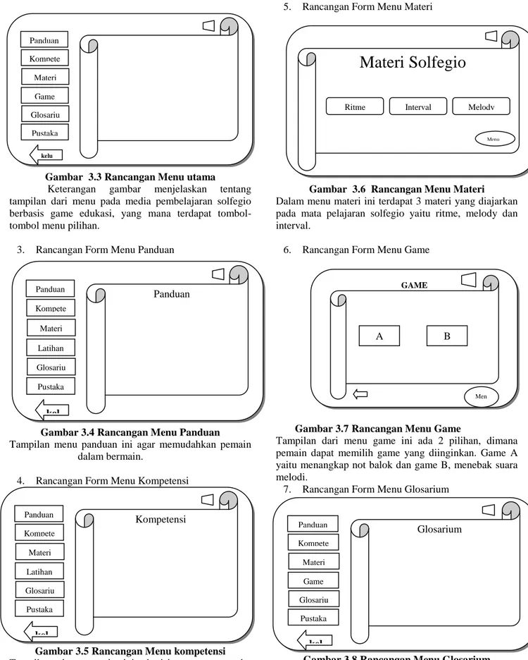 Gambar 3.4 Rancangan Menu Panduan  Tampilan  menu  panduan  ini  agar  memudahkan  pemain 