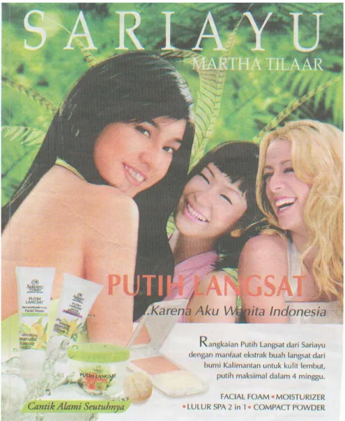 Gambar 1. Iklan Putih Langsat Sariayu 