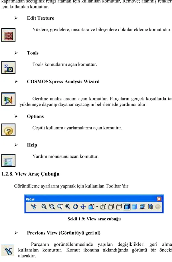 Şekil 1.9: View araç çubuğu 