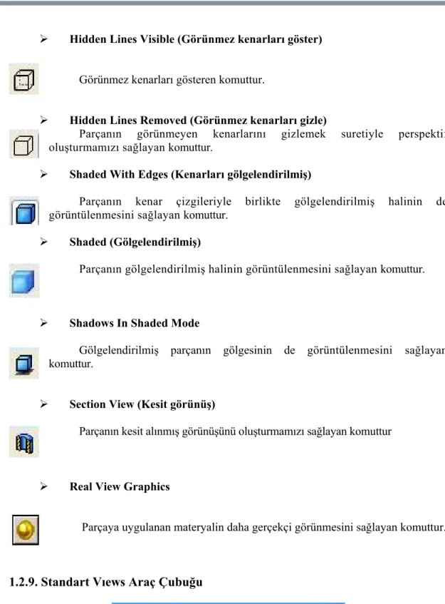 Şekil 1.10: Standart Views Araç Çubuğu 