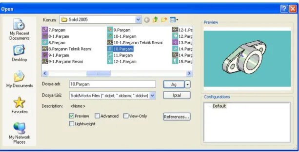 Şekil 1.11: Open (Aç) Diyalog Penceresi 