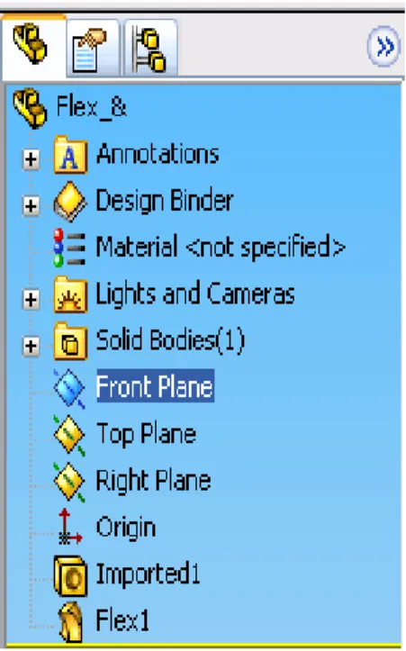 Şekil 1.12: Feature Manager   (Tasarım Ağacı) 
