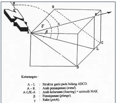 Gambar 4. Struktur garis dalam blok tiga dimensi 