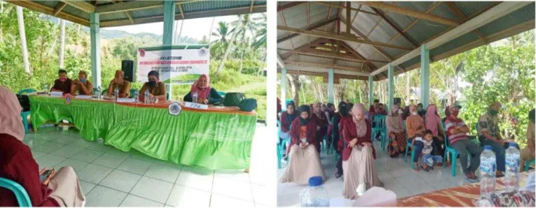 Gambar 2.   Kegiatan pelatihan Penguatan Kelembagaan UKM dan  BUMDes di Desa Kikia Kecamatan Sumalata 