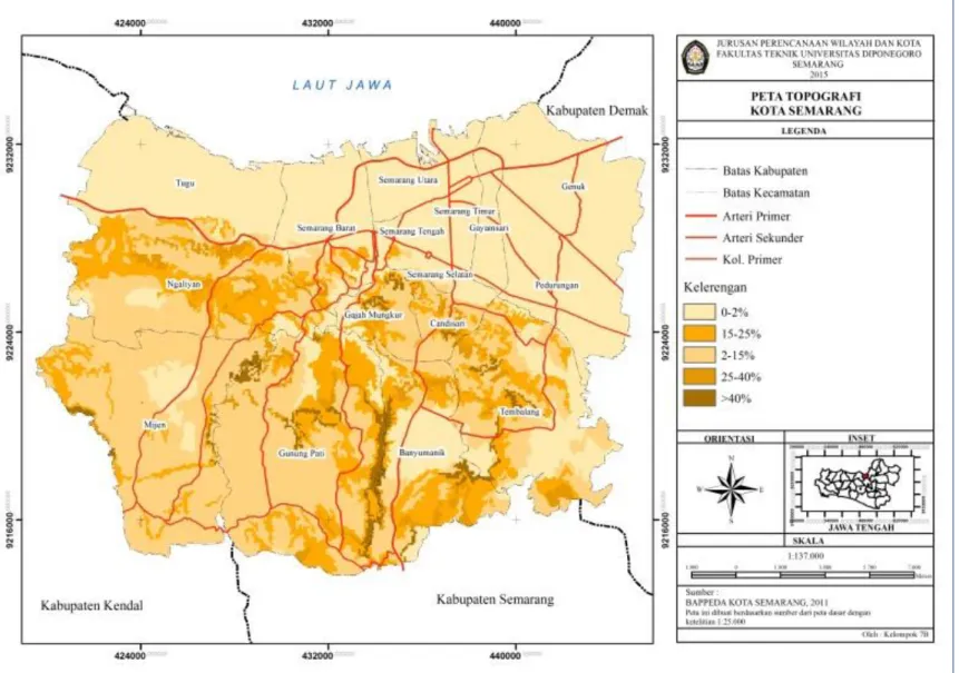Gambar 4.3 Peta Topografi Kota Semarang 