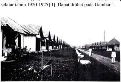 Gambar 1. Komplek Perumahan Pegawai Kecil di Cihapit (1920-an)  Sumber : Sudarsono Katam Kartodiwirio, 2005 1 